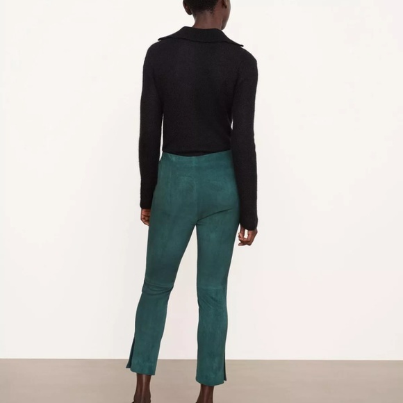 Vince Suede Leather Stretch Split-Hem Crop Pant The Mile Sz XS NWT 1250$❤️ - Picture 2 of 10
